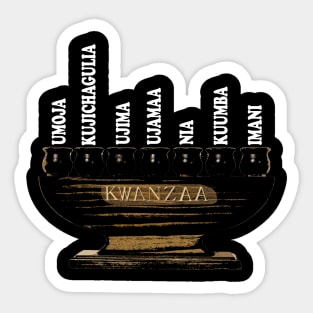 Kwanzaa Kinara Swahili White Sticker